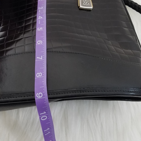 Brighton Bag Large Black Woven Braided Leather - Picture 6 of 16